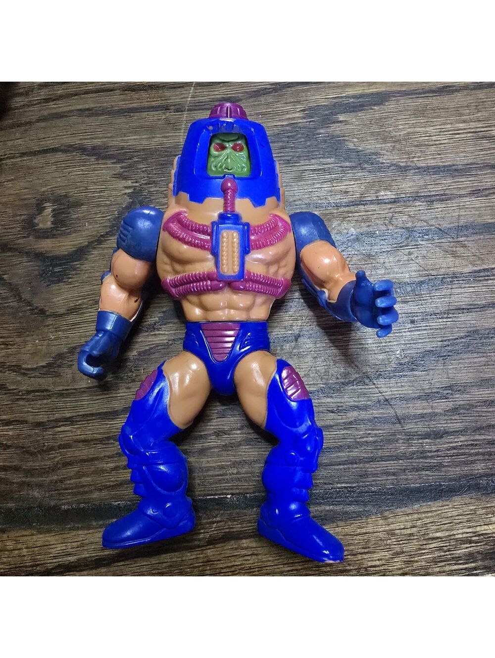 Vintage 1982 Mattel MOTU Man-E-Faces Taiwan Purple Tube He-Man Action Figure